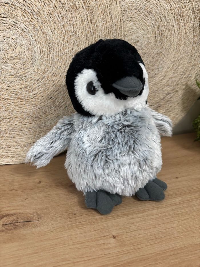 Doudou pingouin noir gris nausicaa - photo numéro 3