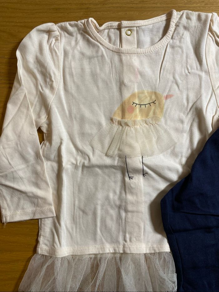 BillieBlush Lot de 2 T-shirts manches longues rose/marine Taille 12 mois - photo numéro 4