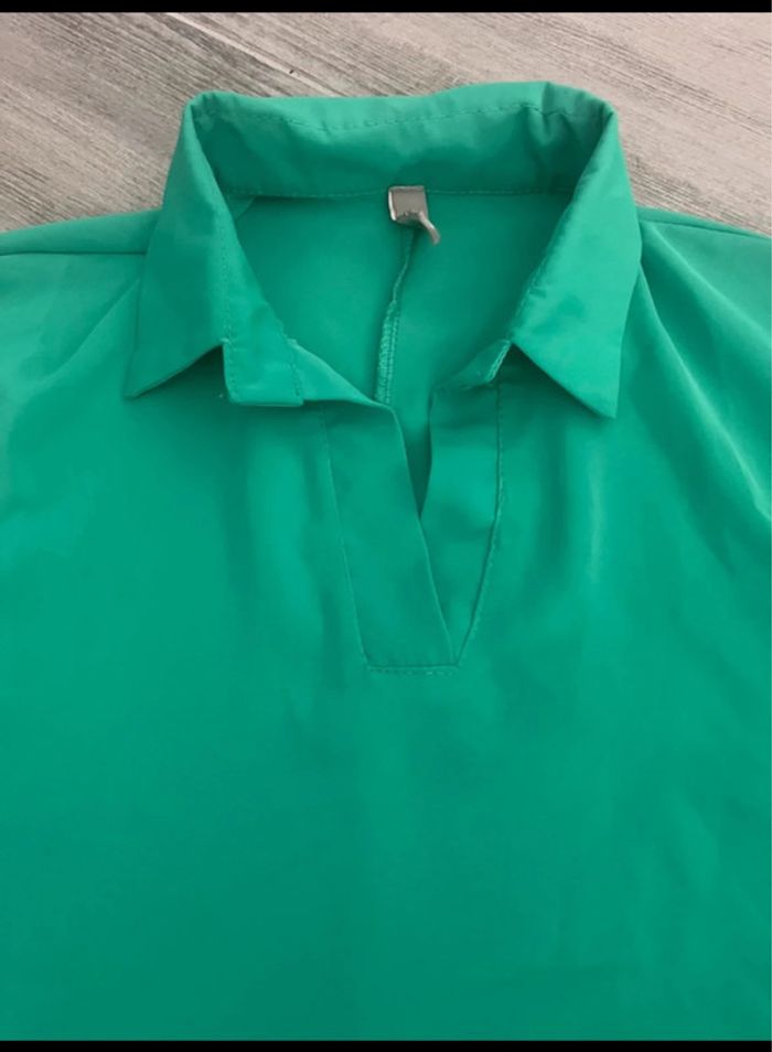 Blouse MC verte taille L - photo numéro 2