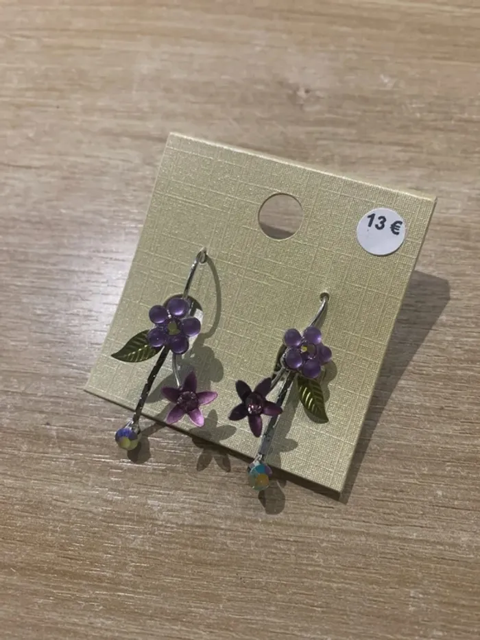 Parure fleurs violettes - photo numéro 2