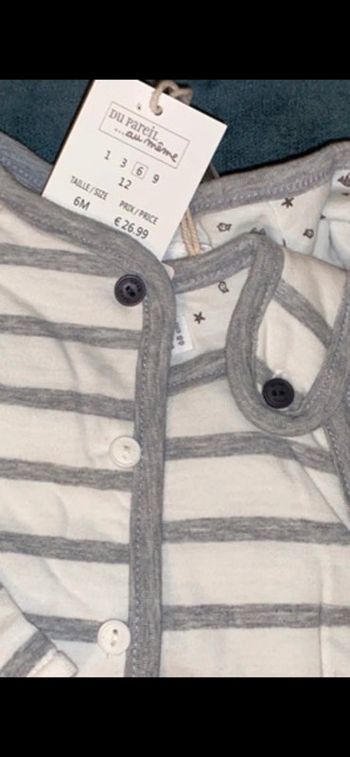 Pyjama chaud 1 pièce et gilet  neuf 2 en 1 dpam 6 mois