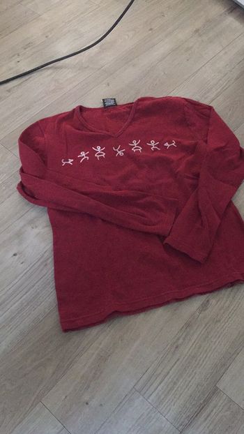 Haut col v manches longues