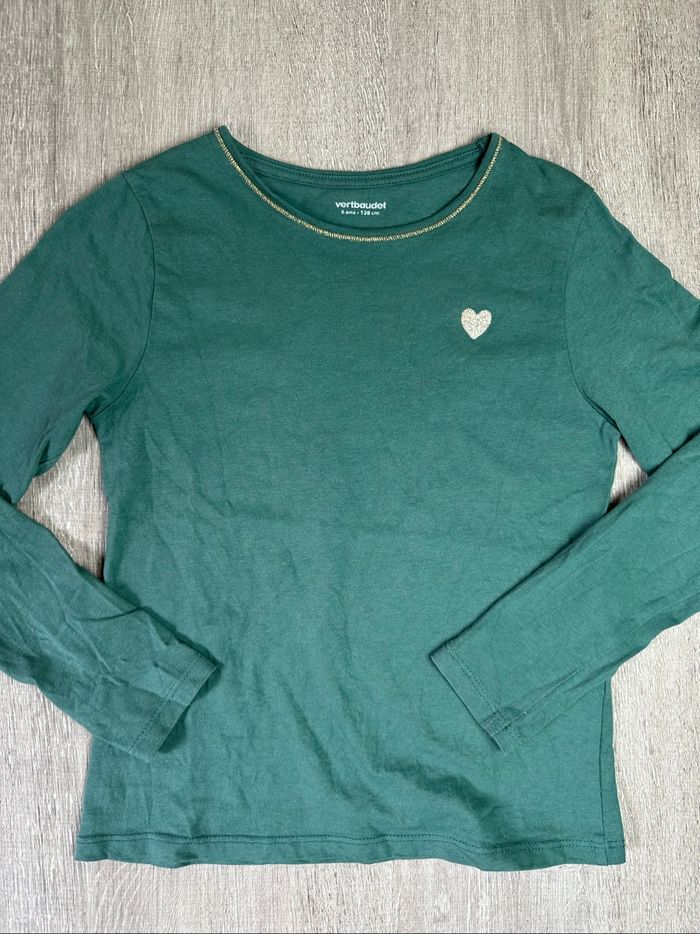 T-shirt ML motif cœur - Taille 8 ans - photo numéro 2