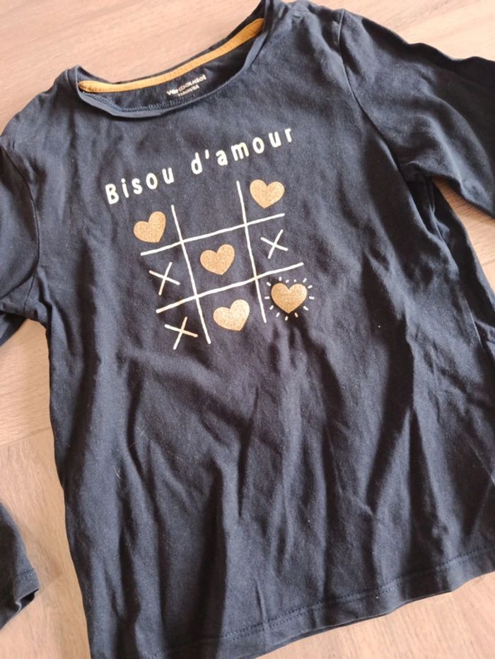 T shirt bleu coeur - photo numéro 2