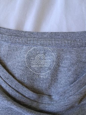 T shirt gris Longboard 10 ans