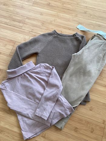 5 ans - Ensemble 3 pièces pantalon, sous pull et pull manches longues