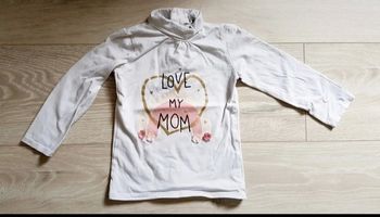 Tee shirt col roulé cœur love my mom 24 mois