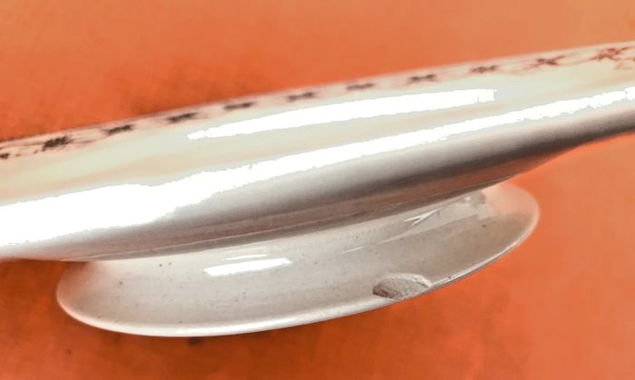 Ancien compotier Faïence R&A (Rigale et Ameline) Salins Terre de Fer Modèle Récamier - photo numéro 3