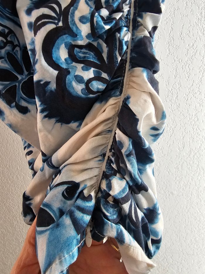 Top coloré froncé tons de bleu Zara taille xs - photo numéro 4