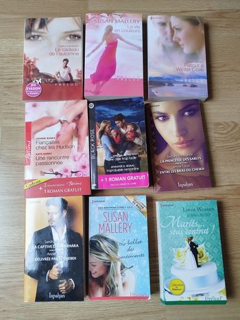Lot de 9 livres romance 