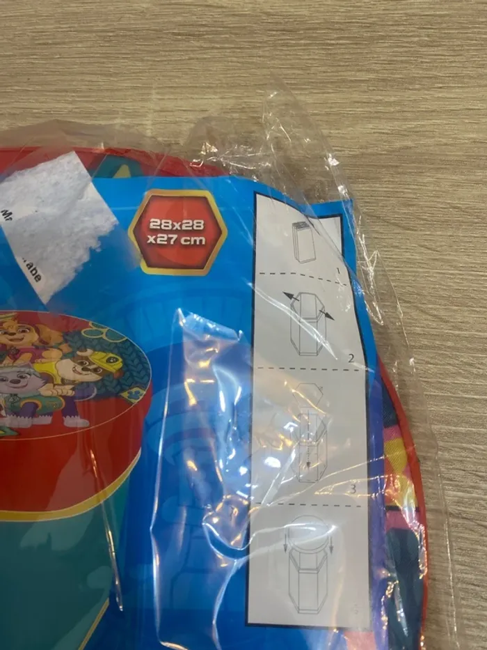 Pouf de rangement rouge et bleu Pat Patrouille 28x28x27 cm - max 25 kg Nickelodeon neuf - n84p - photo numéro 4