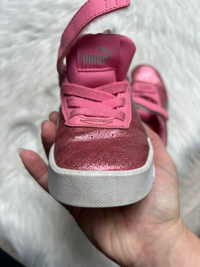 Superbes baskets PUMA rose pailleté - Pointure 28 - photo numéro 8
