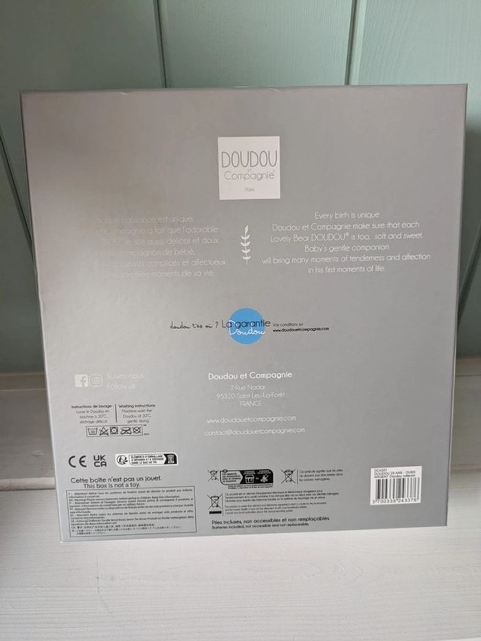 Doudou et cie - Doudou plat pétales ours gris 25cm - photo numéro 2