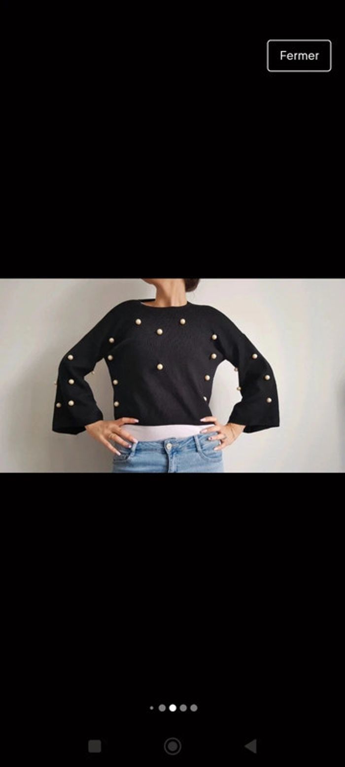 🍁 PULL manches larges avec perles - photo numéro 4