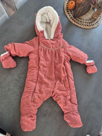 Combinaison pilote rose 6 mois