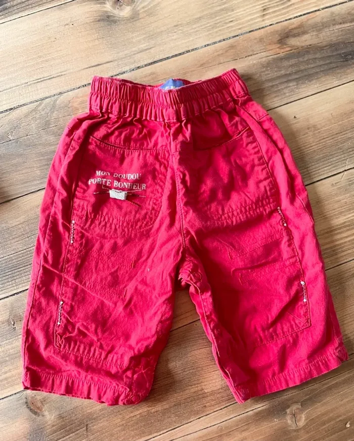 Ensemble chemisette et pantalon rouge 1 mois - photo numéro 3