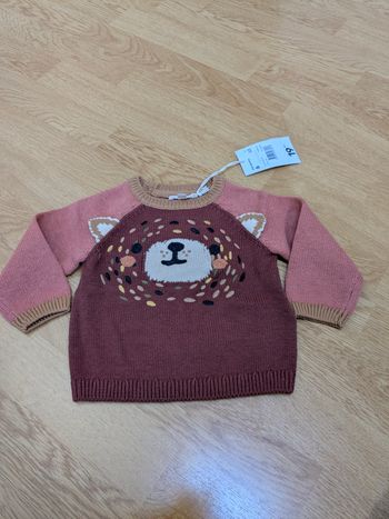 Pull ours lie-de-vin et rose