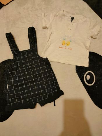 Ensemble salopette+ tee-shirt bébé 3 mois garçon