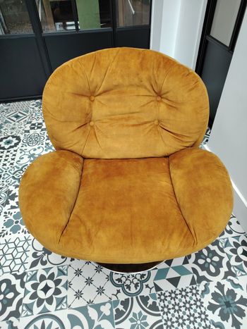 Fauteuil Design Velours Pivotant