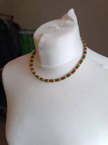 Collier multicolore bois
