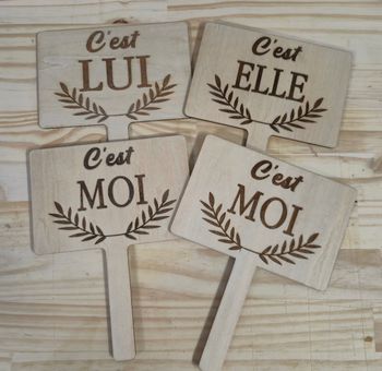Lot de 4 Pancartes pour jeu de mariage, retraite, anniversaire