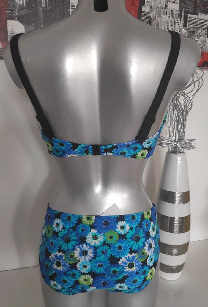 Maillot de bain bleu fleuri T40/75G - photo numéro 2