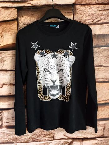 🌸Sweat noir Motif Tigre Ox-king Taille 14ans🌸