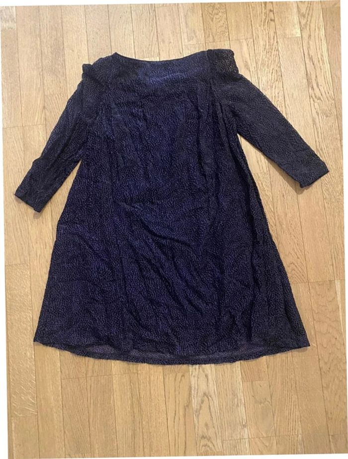 Robe noire à points violets Claudie Pierlot taille 36 - photo numéro 7