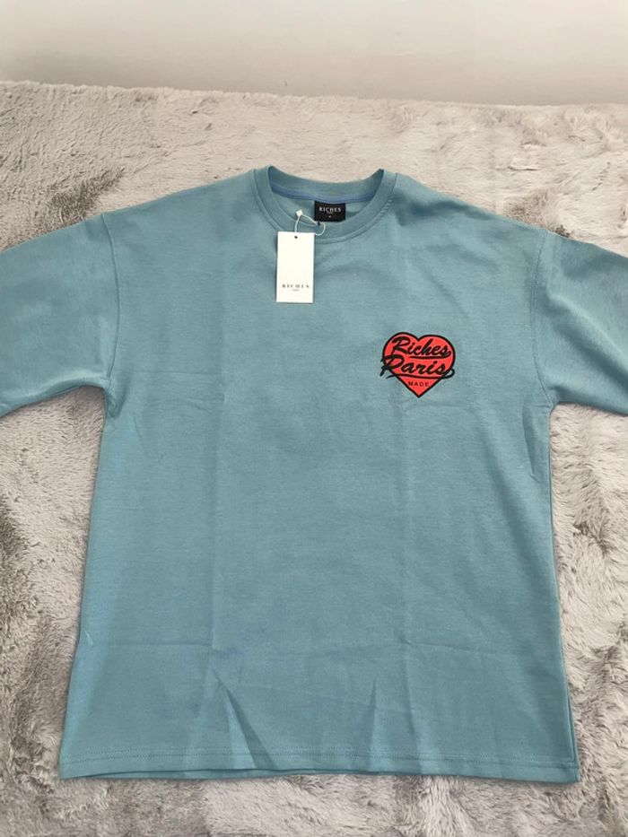 T-shirt Riches Paris oversize bleu - Taille M - photo numéro 3