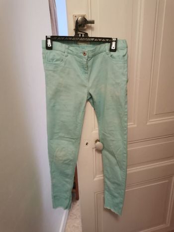 Pantalon femme bleu clair (chiné blanc) taille 36 (16ans)
