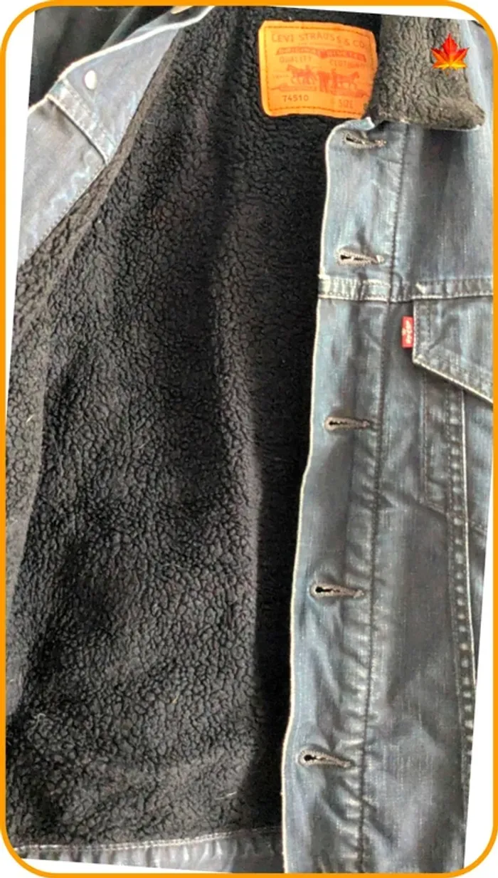 Veste en jeans doublé Levi's homme S Vintage - photo numéro 6