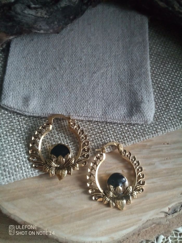 Boucles d'oreilles lotus - photo numéro 3
