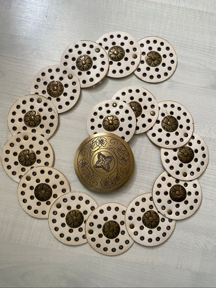 Ceinture à disque blanche vintage - photo numéro 2