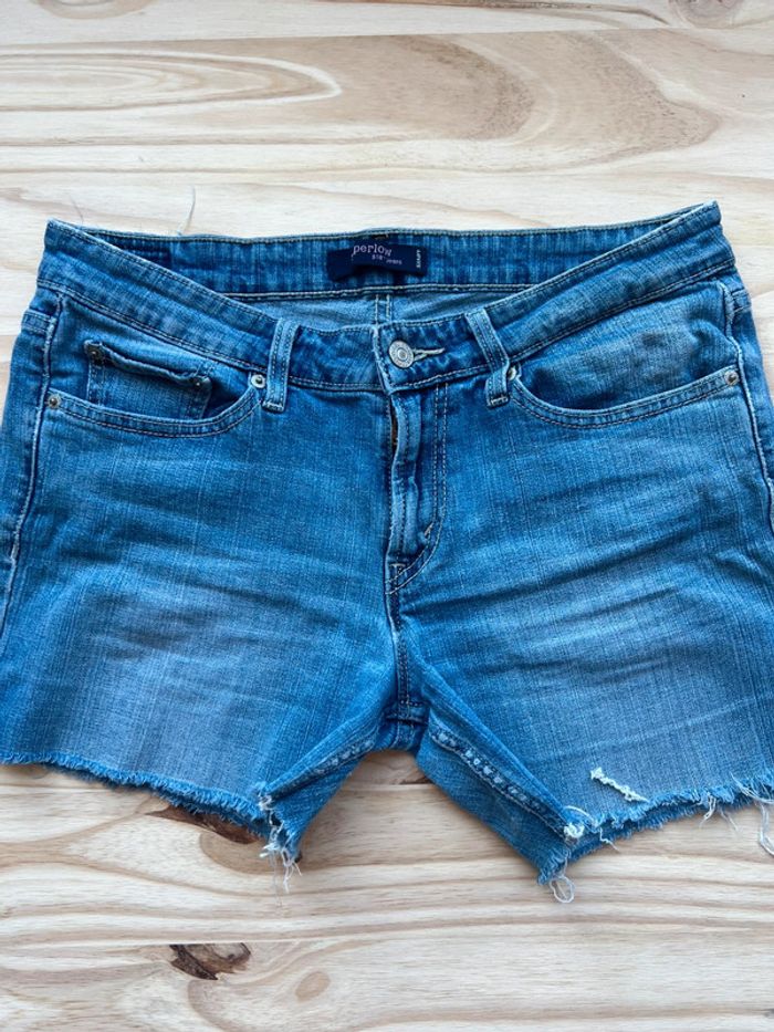 Short en jean Lévis 518 vintage usa taille 36/38 bleu top état - photo numéro 8