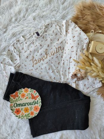 Ensemble t-shirt et pantalon paillettes sergent major fille 10/11 ans