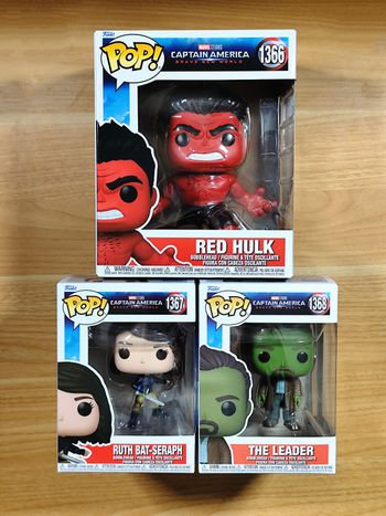 LOT 3 Funko Pop! Red Hulk #1366, Ruth Bat-Seraph #1367 & The Leader #1368