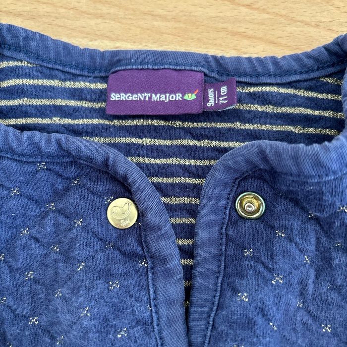 Gilet coton losanges bleu et doré - photo numéro 6