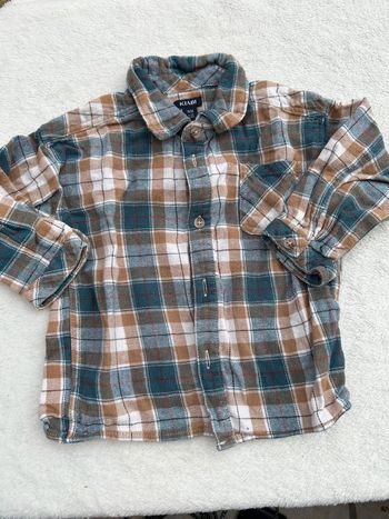 Chemise à carreaux bleu et marron 18 mois kiabi