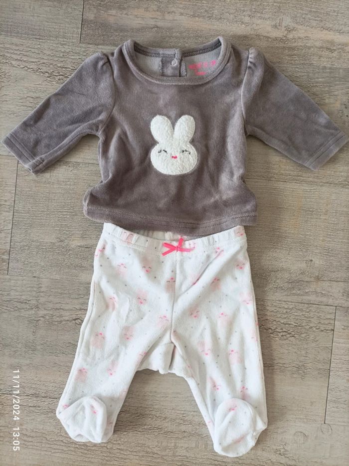 Pyjama 2 pièces fille 1 mois