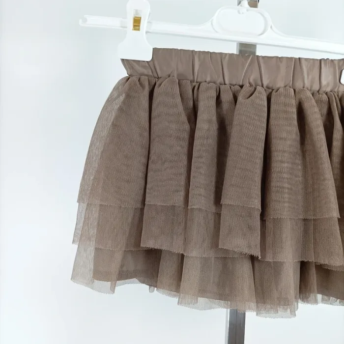 Jupe tutu taupe à volants en tulle H&M – taille 3-4 ans – 104 cm – parfaite pour cérémonies A1323 - photo numéro 3