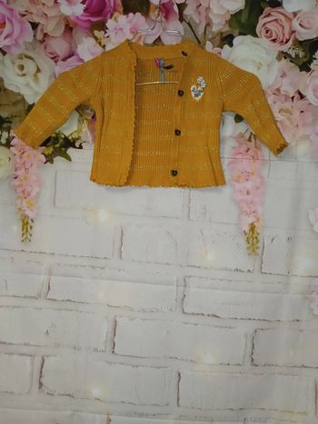 Gilet moutarde paillettes