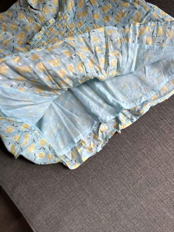 Débardeur, blouse fine bretelles femme, motif citron, monoprix, taille 36, neuf - photo numéro 4