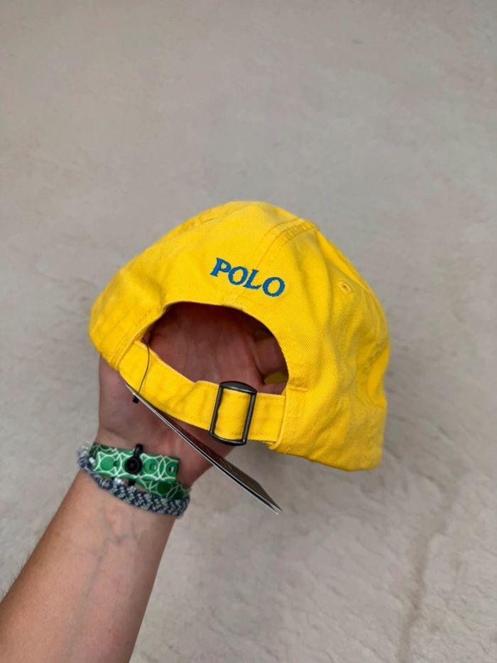 Casquette Ralph Lauren Jaune Logo Brodé Neuve - photo numéro 4