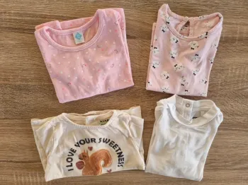 Lot de 4 t-shirt manches longues fille