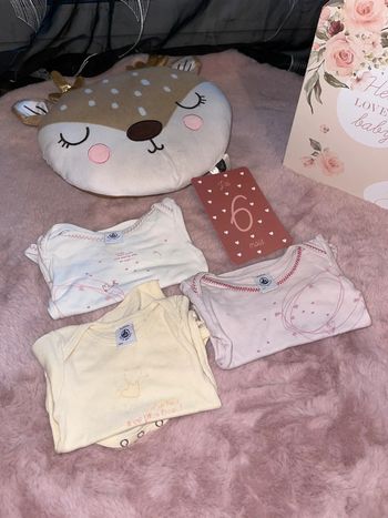 Lot de 3 body petit bateau 6 mois