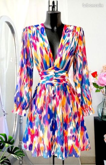 Robe multicolore bleu roi