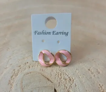 Boucles d’oreilles dorées & rose - Tendance