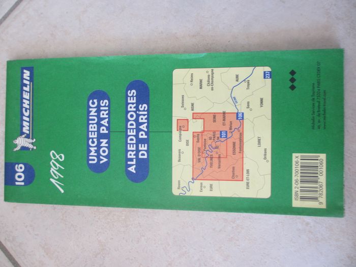 Carte Michelin n° 106 Environs de Paris 1:100000 - photo numéro 2