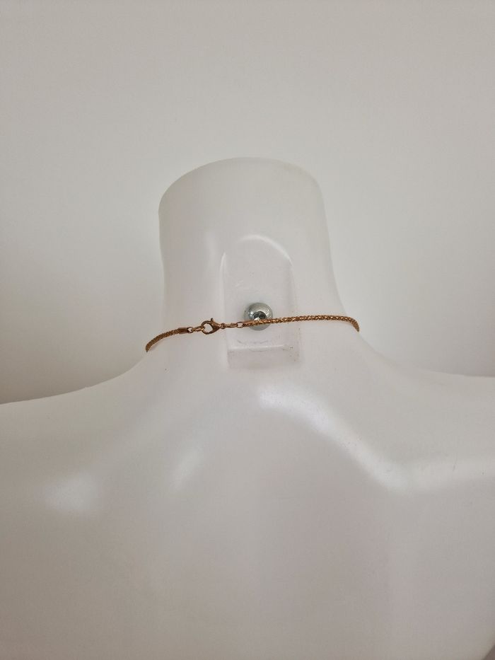 Collier long doré avec 2 anneaux liés - photo numéro 6