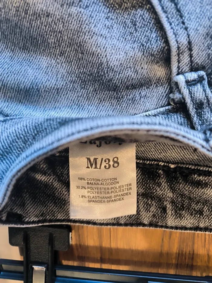 Jeans taille haute wide leg gris 38 68% coton - photo numéro 7